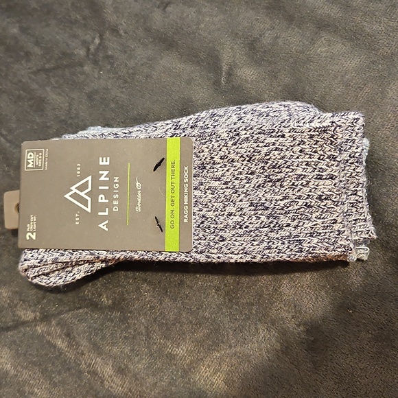 Alpine Other - NWT 2 Pair ALPINE WOOL RAGG CREW Hiking Socks mens M 6-9